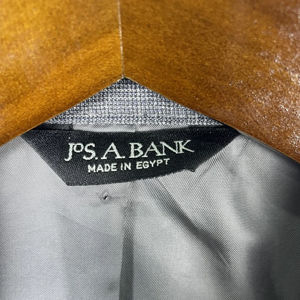 Jos. A. Bank Blazer Mens 44R Grey Signature Collection 100% Wool Two Button